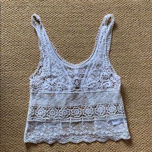 UO white lace top